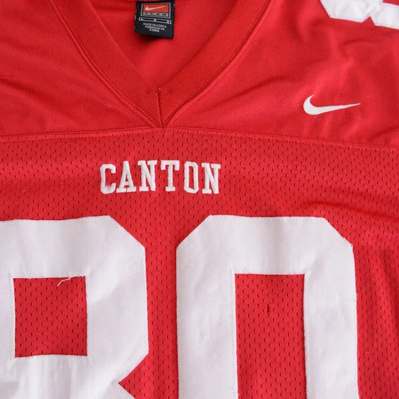 Vintage 90S Nike Red Label Canton #80 Game Worn  Real Football Jersey Size Large - Picture 8 of 16